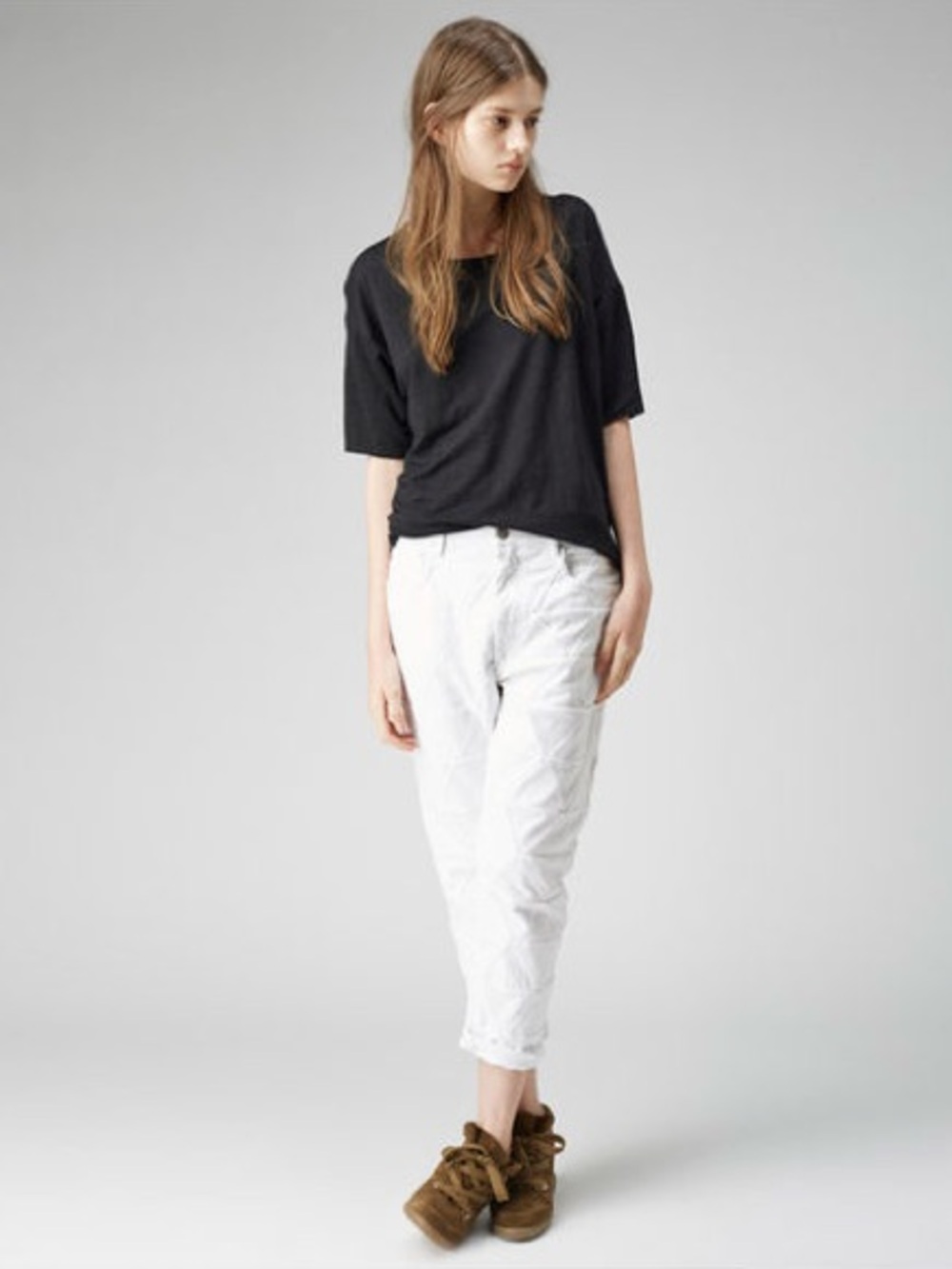 Isabel Marant Killian Linen Tee, Charcoal, M